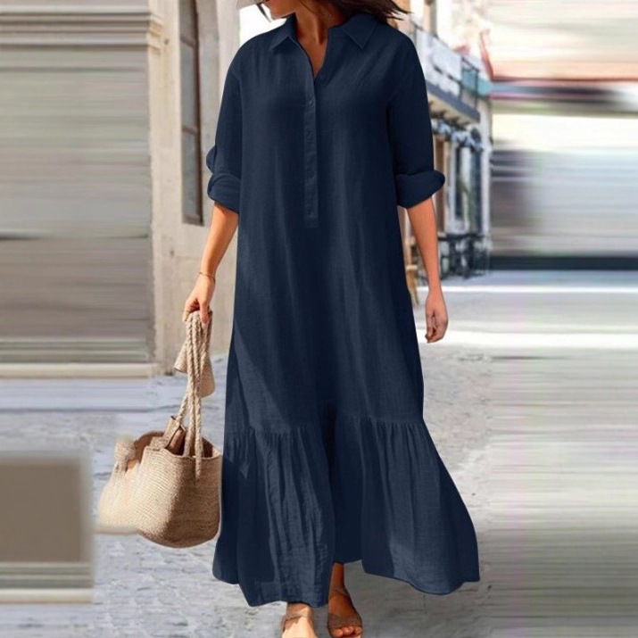 Nuovo Abito Lungo Irregolare i - Casual Loose Linen Shirt Dress recensione e prezzo